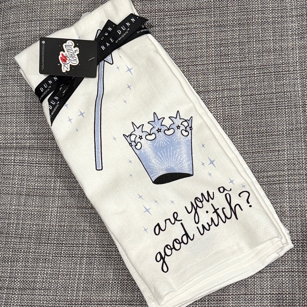 NEW Rae Dunn Wizard of Oz Glenda Wicked Witch Dish Towels